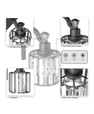 Black Crystal Bathroom Vanity Light Modern round shade, mirror glass design for over-mirror or shower lighting.