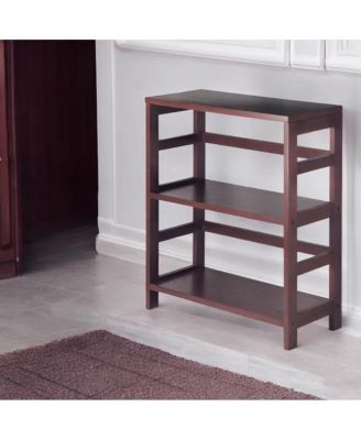Contemporary 3-Tier Bookcase Storage Shelf in Wood Finish