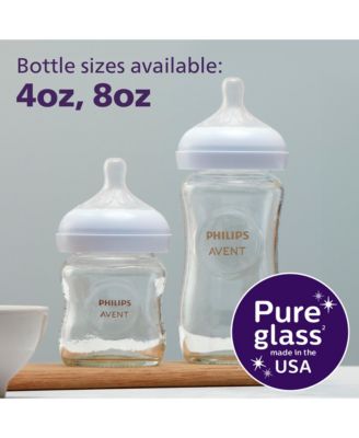 Glass Natural Bottle with Natural Response Nipple Baby Set
