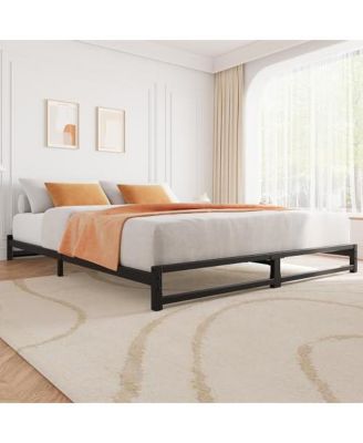 Queen Size Metal Platform Bed Frame with Steel Slat Support