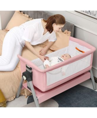 Portable Baby Bedside Sleeper with Adjustable Heights and Angle