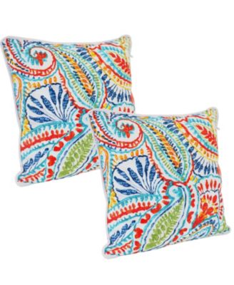 Indoor/Outdoor Square Accent Decorative Throw Pillows for Patio or Living Room Furniture - 16" - 2pc