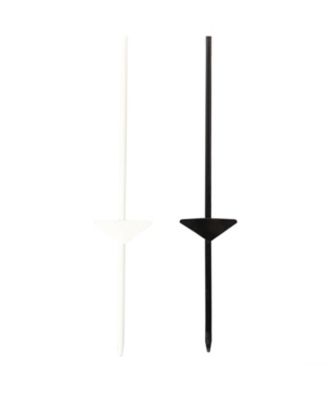 Outdoor Drink/Beverage Holder Stakes with Side Tray for Lawn, 2pk, Black and White