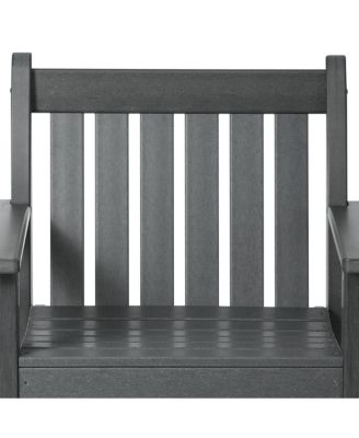 Outdoor Patio 2-Piece HDPE Adirondack Garden Chair with Square Adirondack Side Table Set