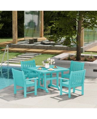 5-Piece HDPE Outdoor Patio Chair and Square Table Dining Set