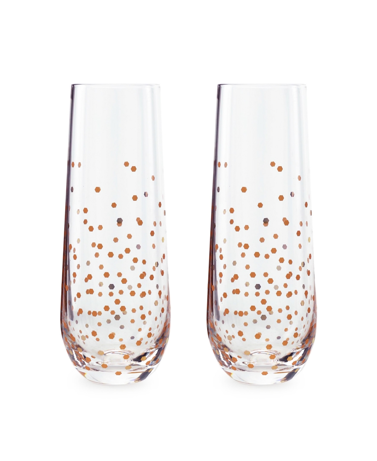 Jay Imports Confetti Gold Stemless Flutes, Set Of 2