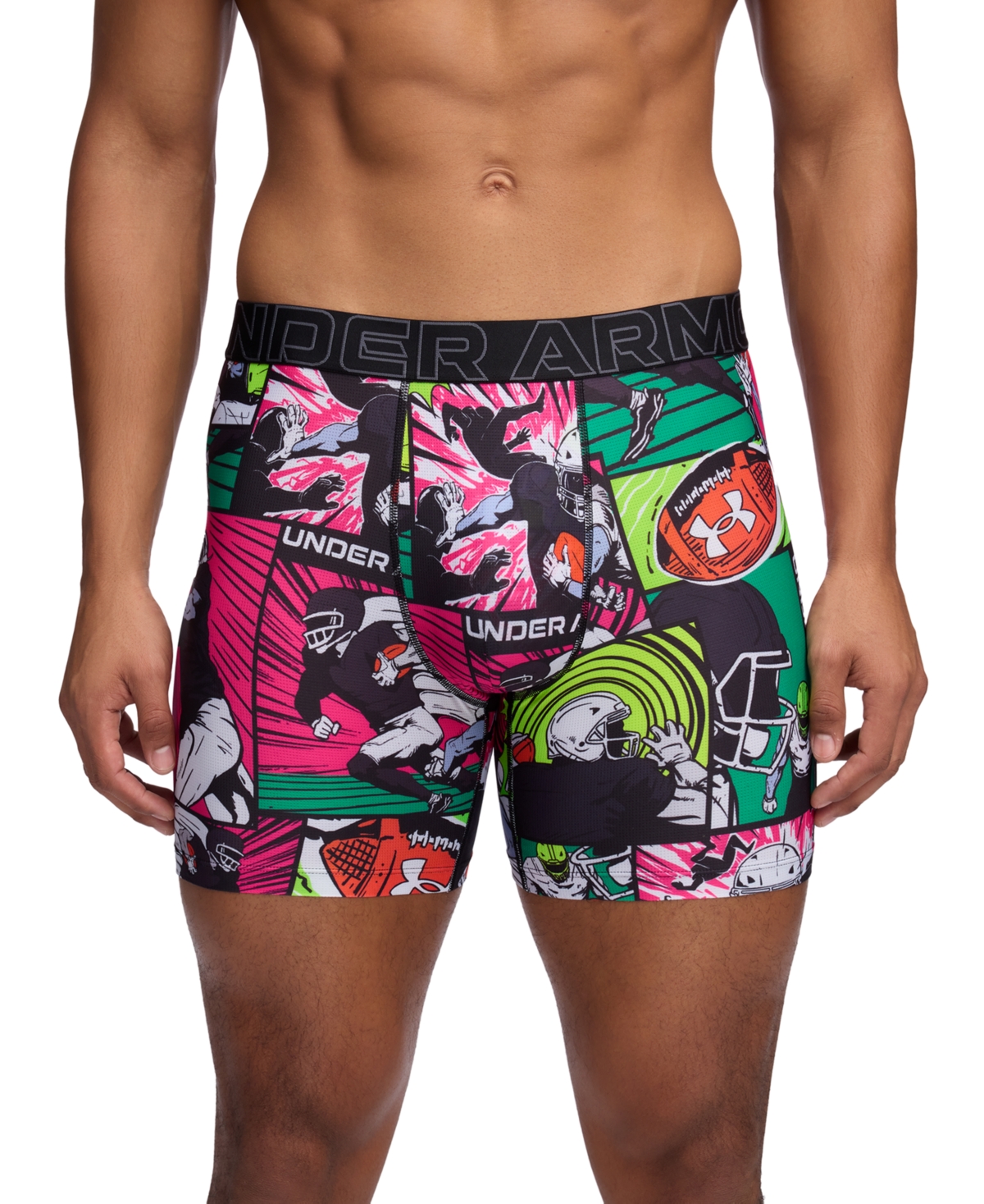 Men's Performance Tech Mesh Graphic 6" Boxer Briefs - Black W/white