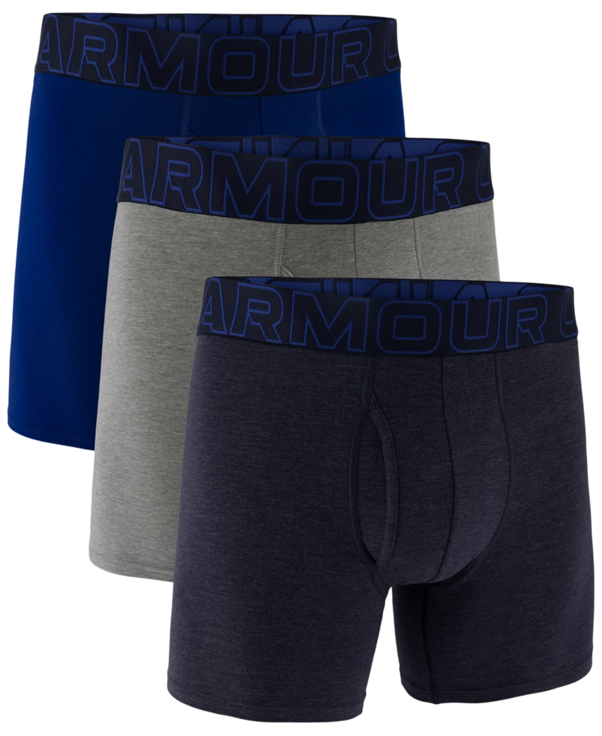 Men's 3-Pack Performance Solid 6" Boxer Briefs - Midnight Navy Htr