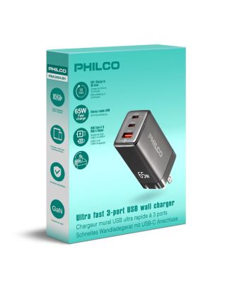 GaN USB-C Charger, 65W Power Delivery 3.0 Fast Charger, Compact and Efficient Wall Adapter for Smartphones, Laptops.