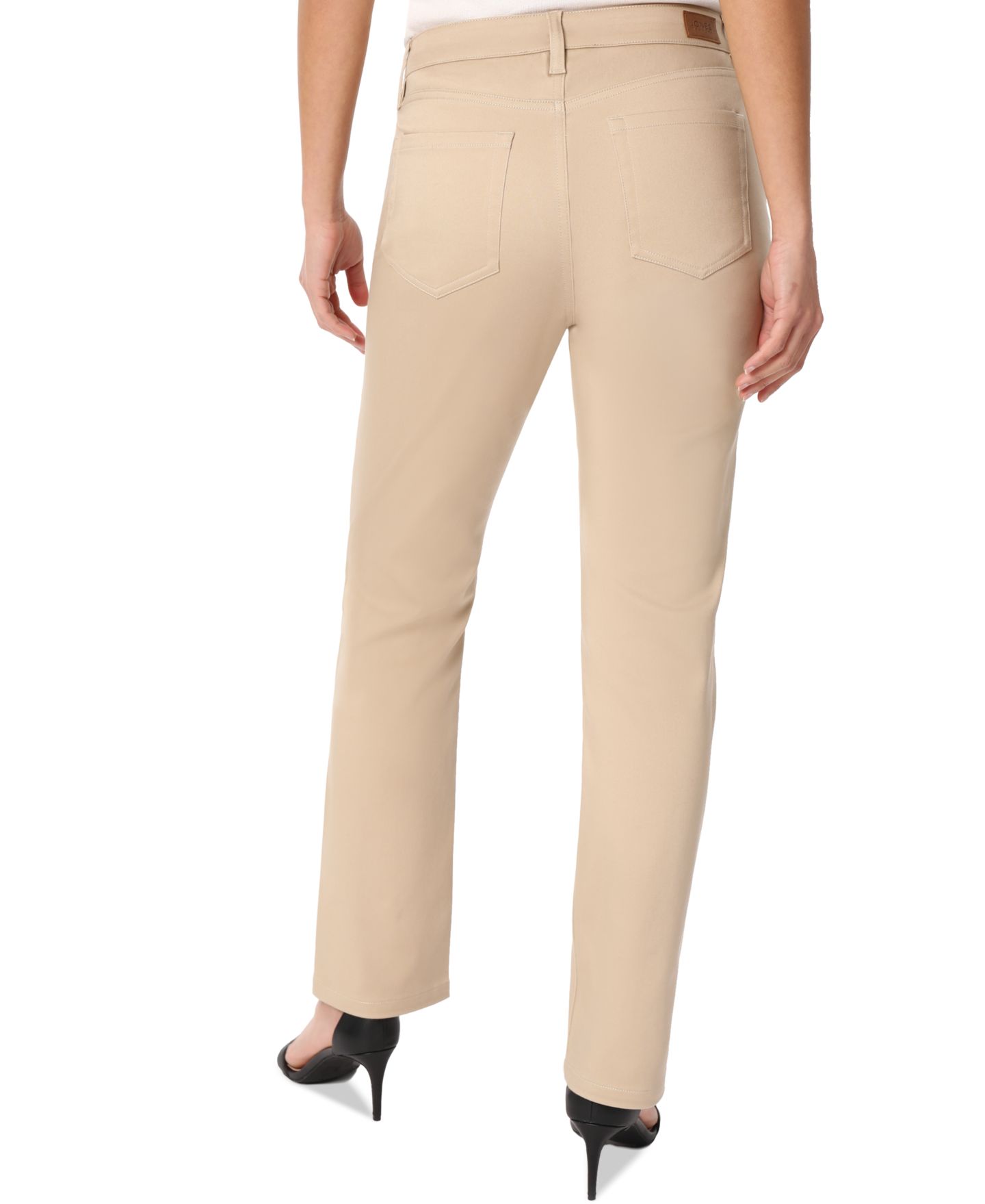 Женские джинсы Jones New York Petite Lexington Straight-Leg Denim Jeans, цвет: Хаки — фото 3