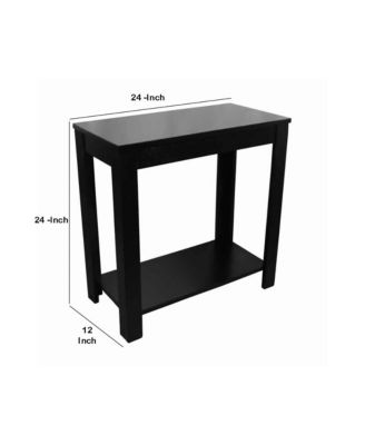 Wooden Chairside Table with Bottom Shelf and Block Legs Stylish and Functional Accent for Living Room or Bedroom