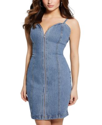 GUESS Women's Raye Zippered Denim Mini Dress