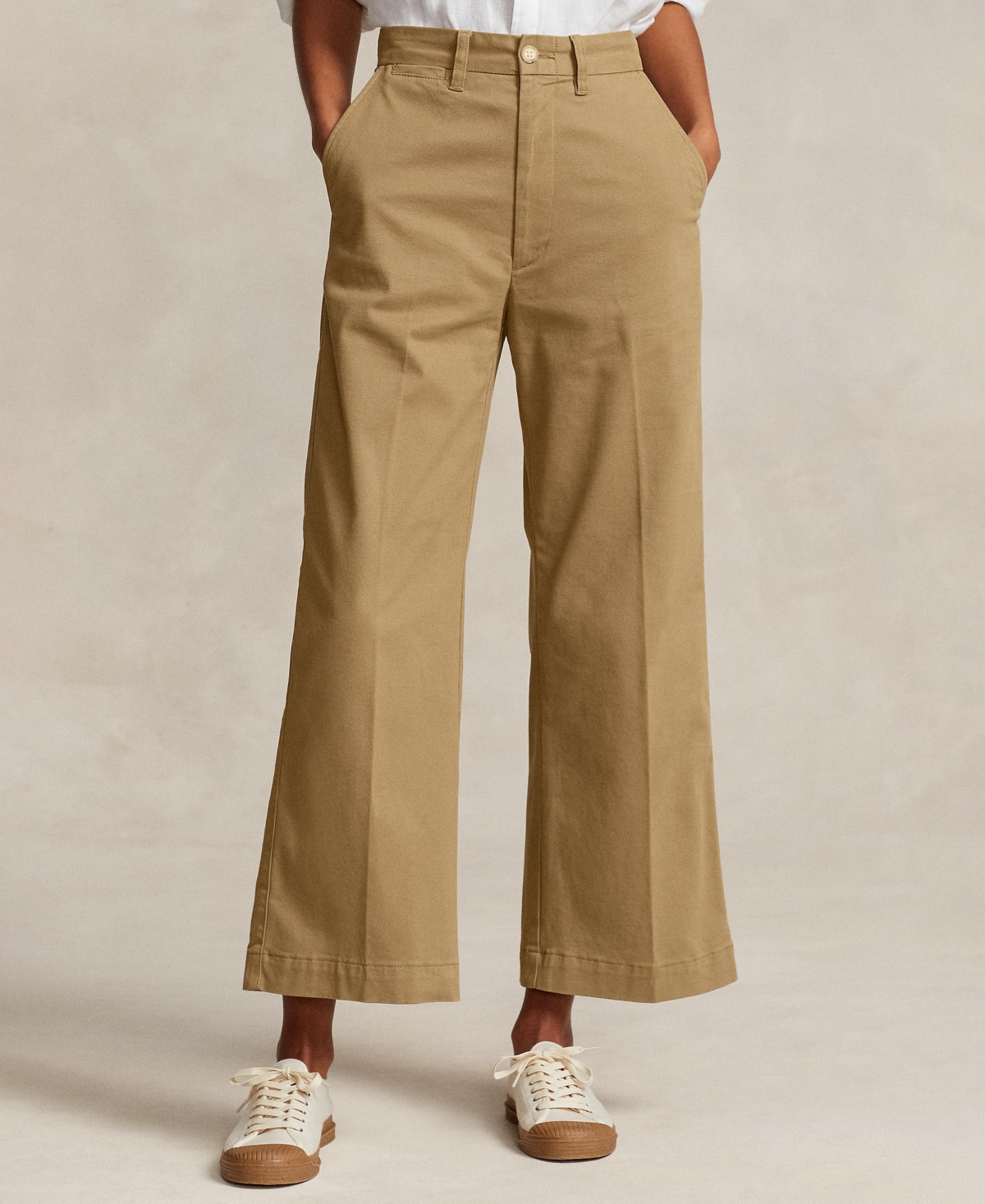 Polo Ralph Lauren Wide-leg Cropped Sailor Pants In Montana Khaki