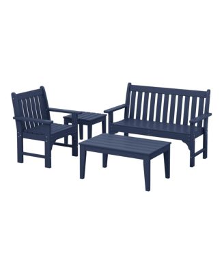 4-Piece HDPE Outdoor Patio Furniture Couch Set