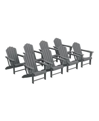Set of 8 Outdoor Patio HDPE Adirondack Chairs with Cup Holders