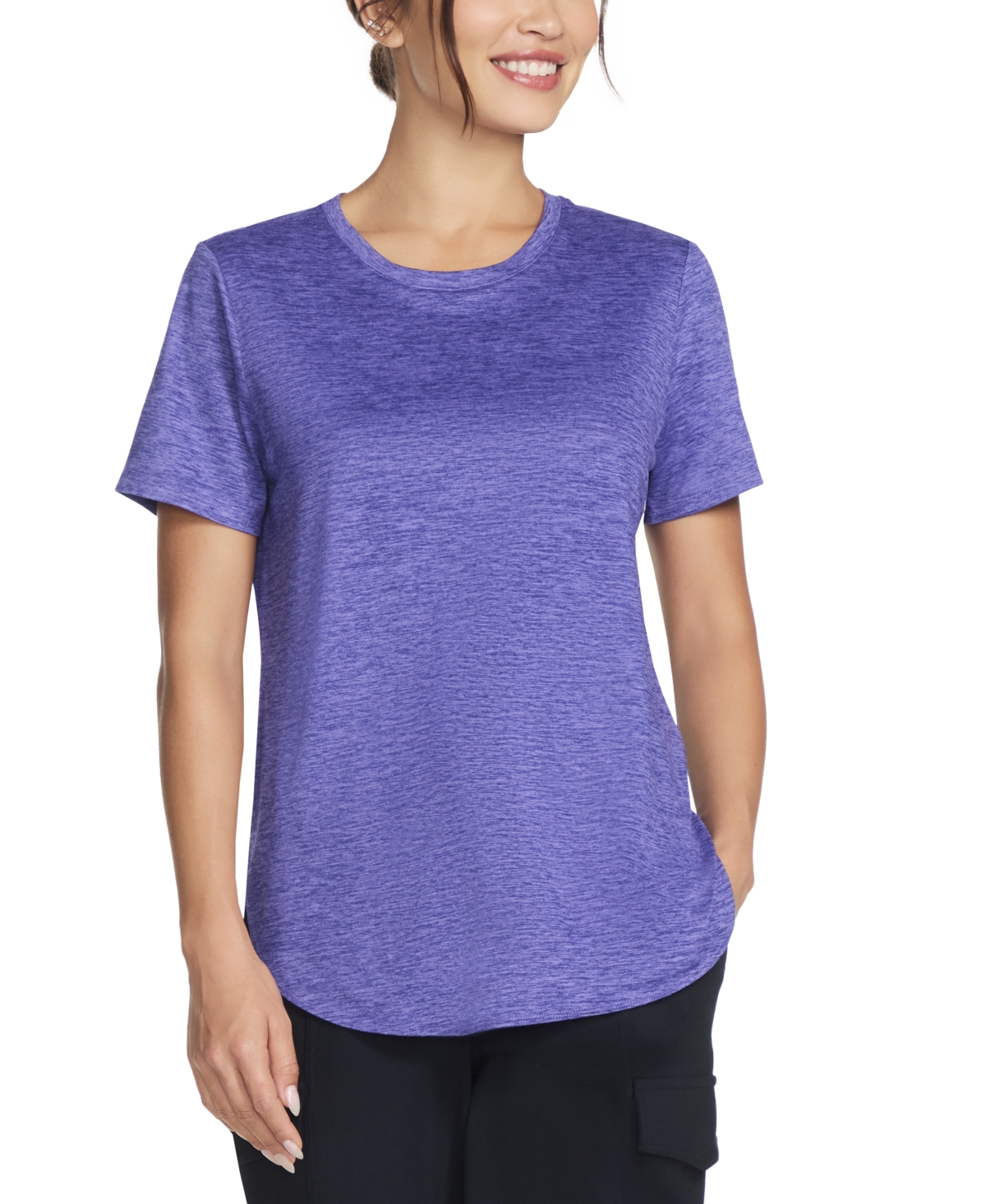 Skechers Godri Swift Womens Heathered Pullover Top In Blue