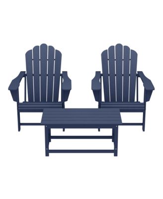3-Piece Adirondack Chairs with Cup Holders and Coffee Table Set