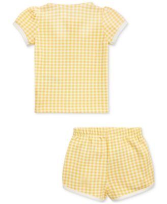 Baby Girls Gingham Polo Shirt & Shorts Set