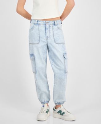 Juniors' High Rise Cargo Jogger Jeans