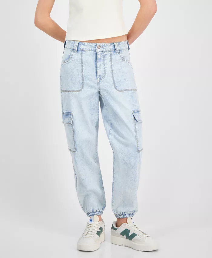 Juniors' High Rise Cargo Jogger Jeans - thumbnail 6