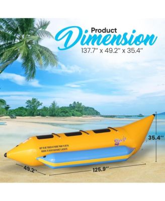 3-Person Inflatable Banana Boat, With Foot Pump & Repair Kit