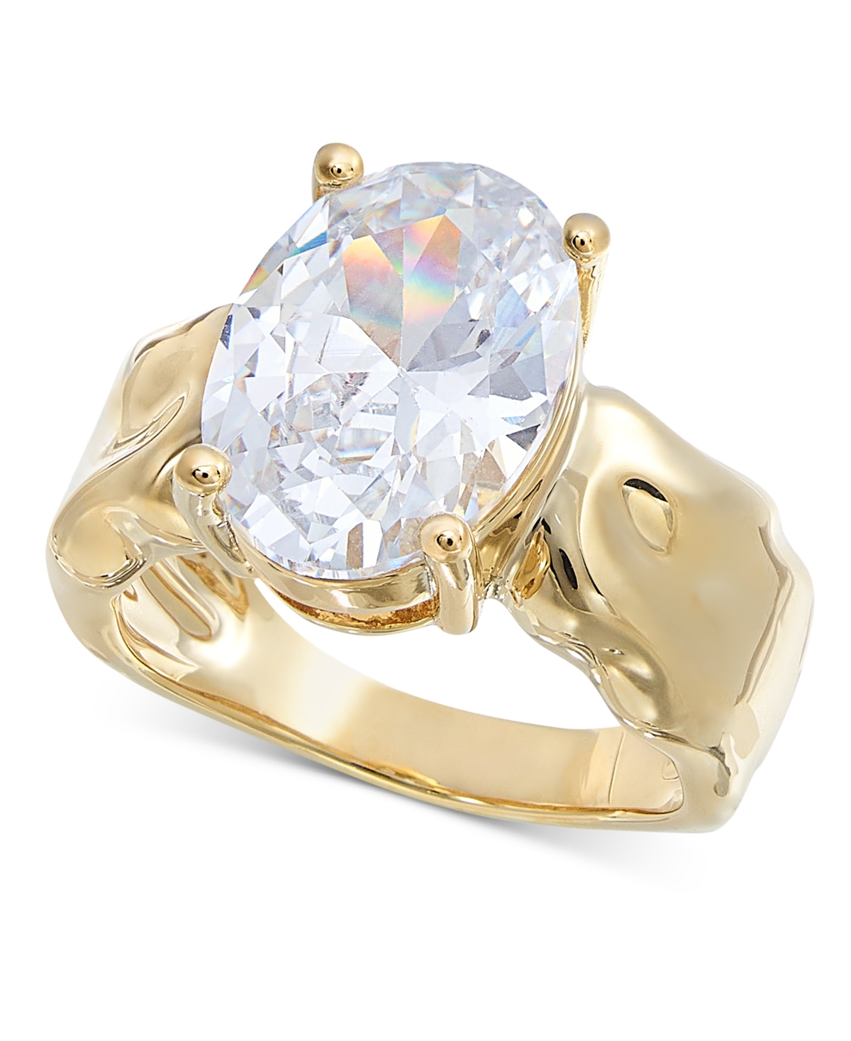 Gold-Tone Oval Crystal Statement Ring, Exclusively at Macy's - Gold