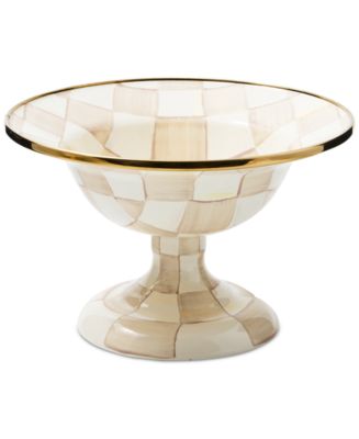 Mackenzie-Childs Mocha Check Large Compote Bowl - Macy's