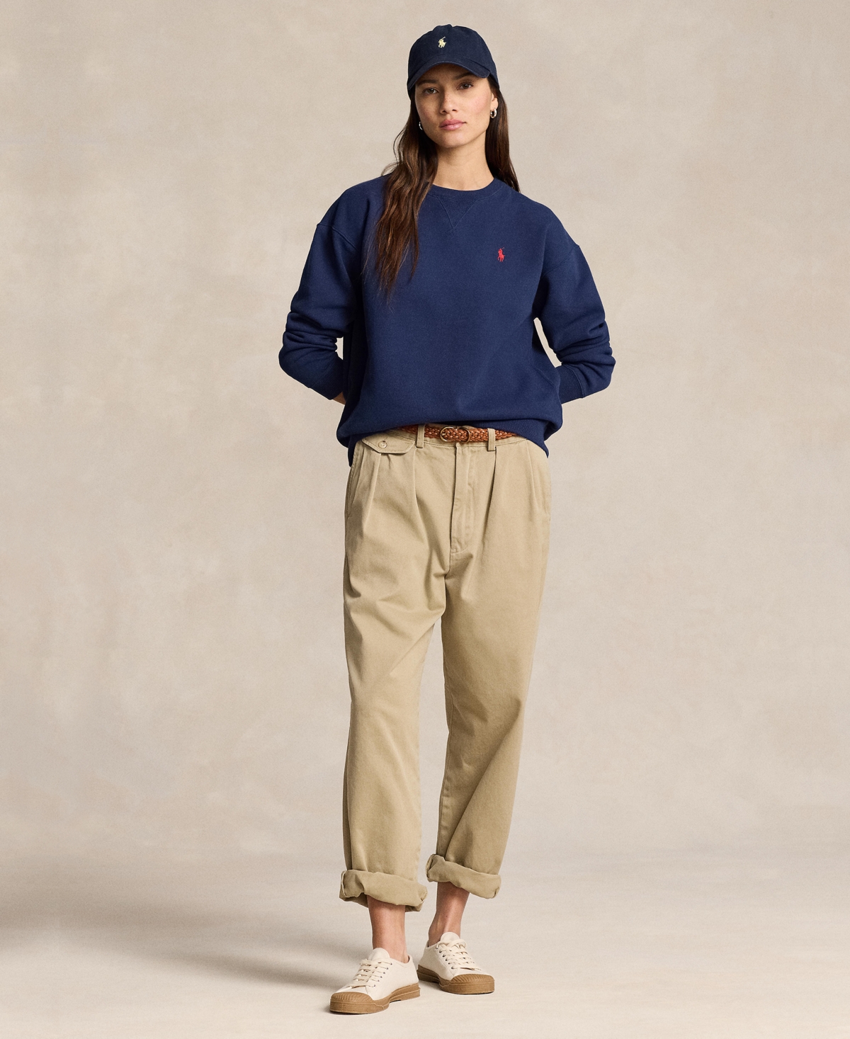 Shop Polo Ralph Lauren Women's Fleece Crewneck Sweatshirt In Cruise Navy