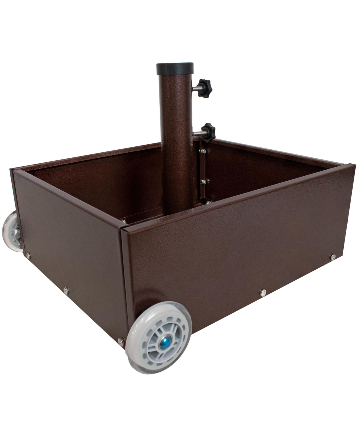 100 lb Outdoor Umbrella Base with Wheels - Patio Umbrella Stand Planter for Patio Umbrellas with 2&#x22; Diameter Poles - Black - Bronze