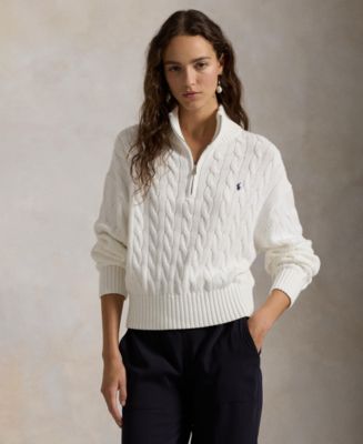 ラルフ・ローレン Lauren Ralph Lauren Plus Size Cable-ニット Cotton Polo Sweater レディース Women's Cable-Knit Polo Sweater | Ralph Lauren