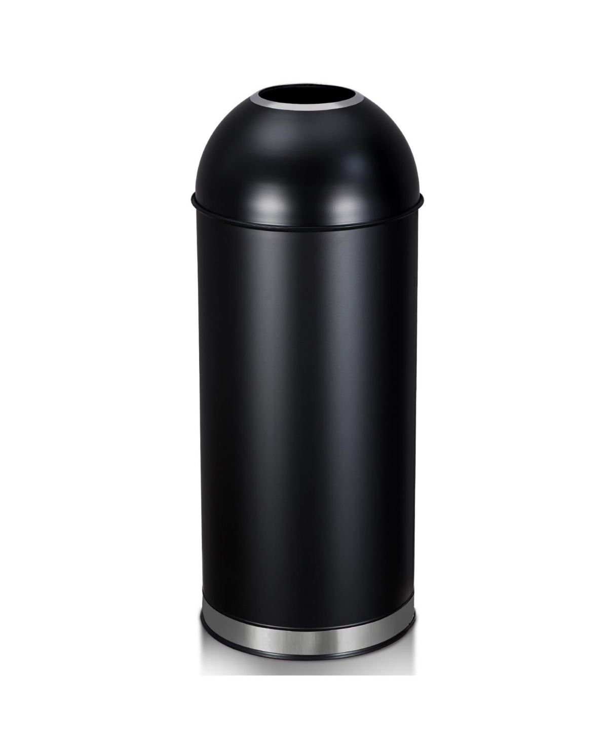17 Gal / 65L Open Top Trash Can Commercial Grade Heavy Duty Tall Commercial Trash Can Brushed Stainless Steel - Black