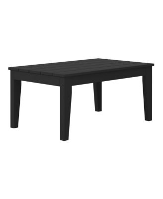 3-Piece HDPE Outdoor Patio Furniture Couch and Coffee Table Set