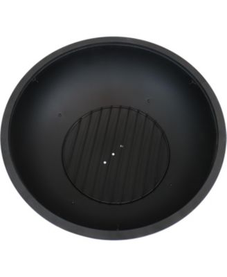 Outdoor Portable Camping or Backyard Large Round Fire Pit Bowl with Spark Screen, Wood Grate, and Log Poker - 32" - Copper Finish