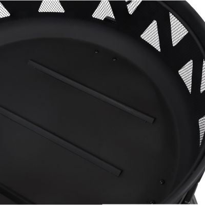 Sunndyaze Outdoor Steel Fire Pit Nordic Inspired, 34-Inch