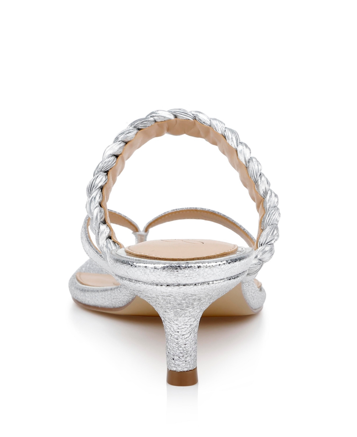 Jewel Badgley Mischka Women's Nadya Kitten Heel Sandals In Silver Metallic