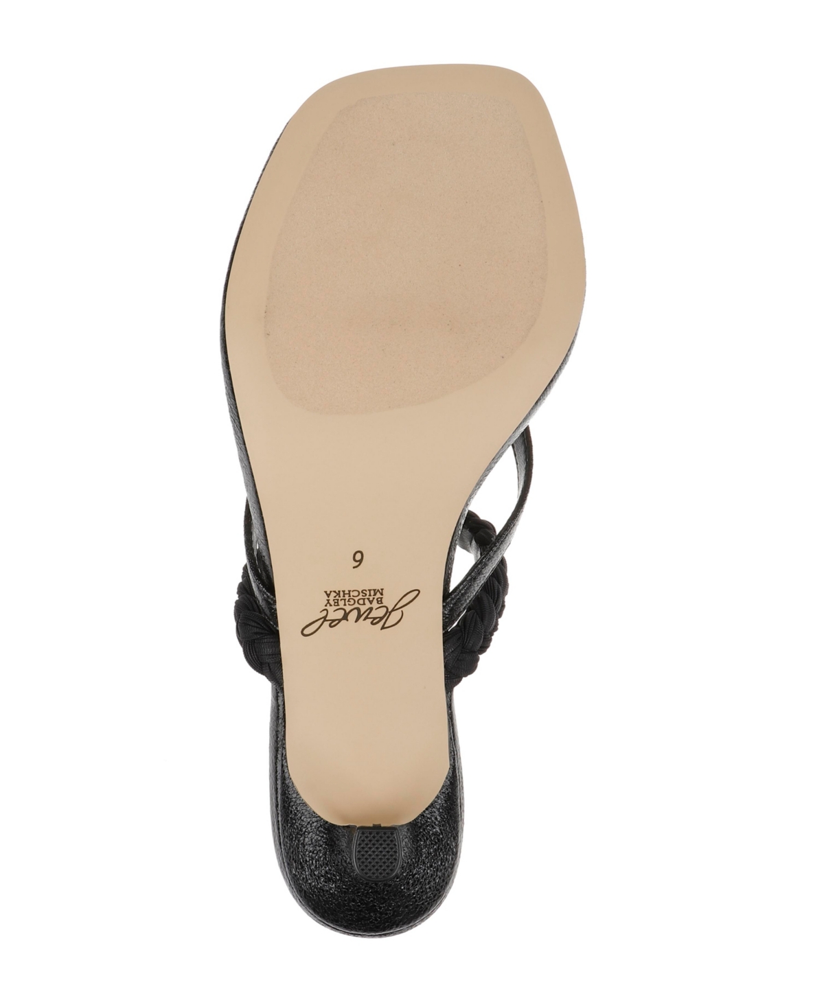 Jewel Badgley Mischka Nadya Kitten Heel Flip Flop In Black Metallic