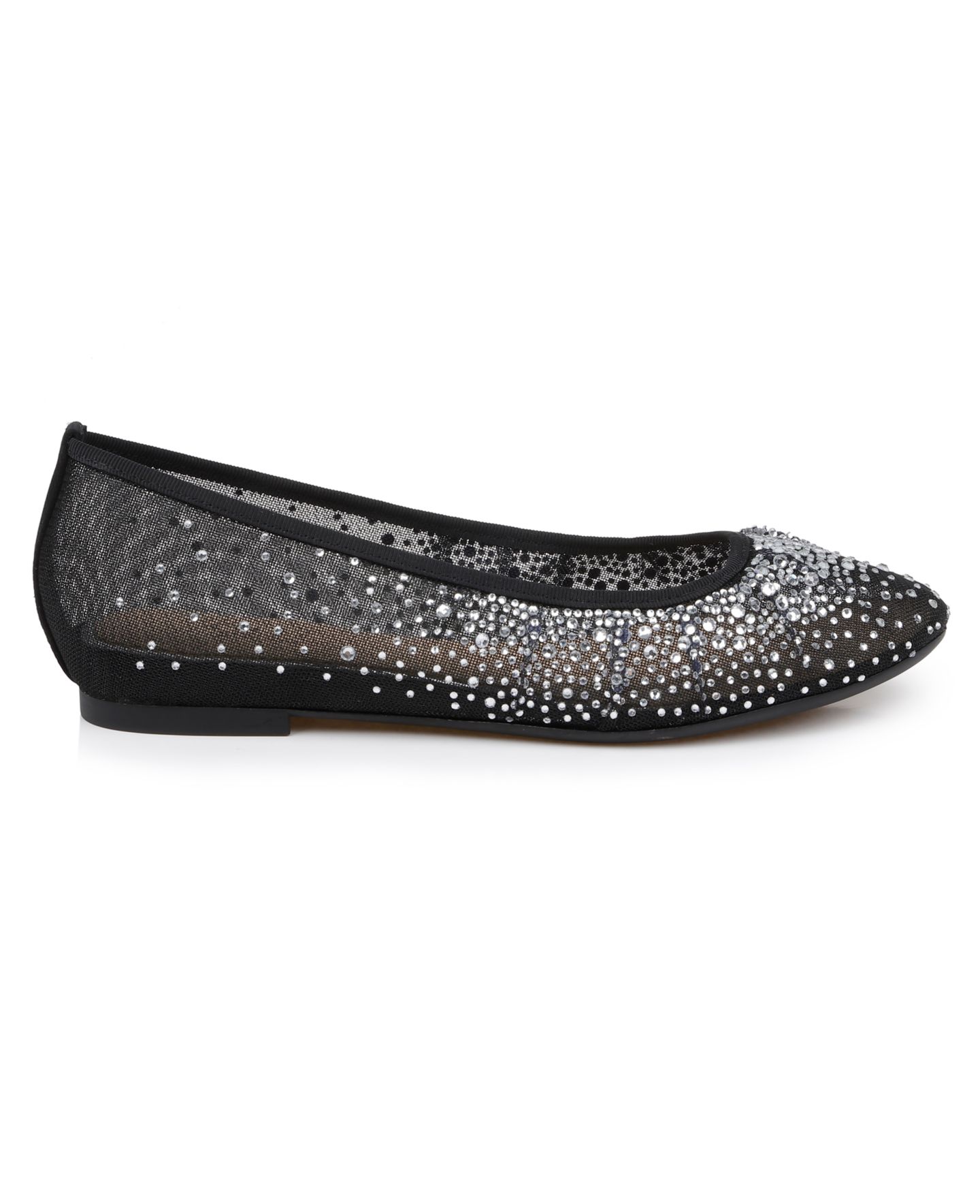 Женские балетки Jewel Badgley Mischka Nuala Round Toe Dress Flats, цвет: Чёрный сетчатый — фото 2