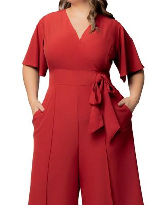 Plus Size Evelyn Cropped Wide Leg Jumpsuit