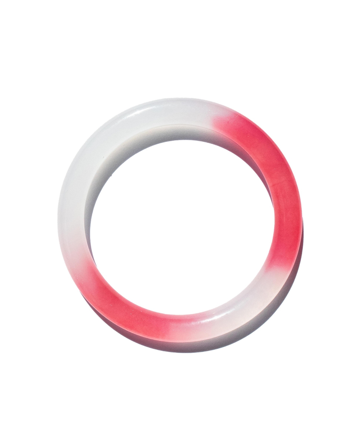 Blush skinny &#x2014; Pink skinny round jade stone bangle - Open Pink