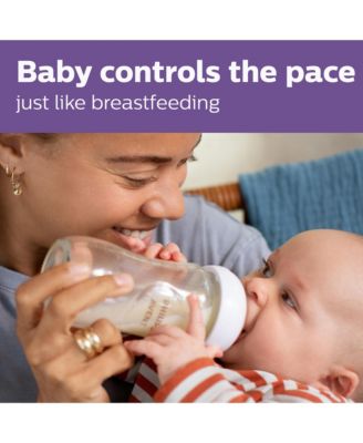 Glass Natural Baby Bottle With Natural Response Nipple, 8oz, 4pk