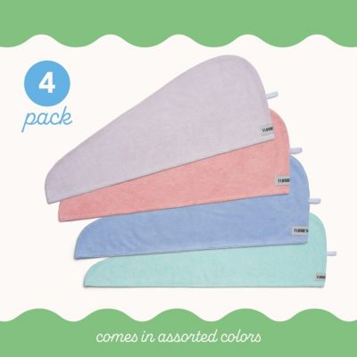 Hair Towel Wrap, 2-Pack – Quick-dry microfiber turban for women, men & kids ideal for curly, long, or thick hair.