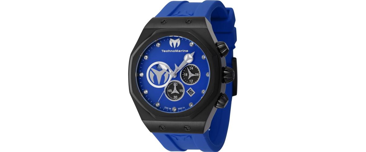 Men's Tm-523001 Reef Quartz Chronograph Black, Blue, Silver Dial Watch - Blue