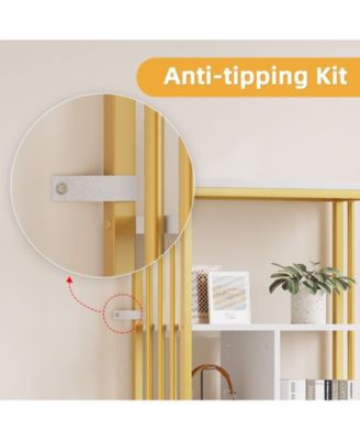 Modern Bookshelf with Drawers White Storage