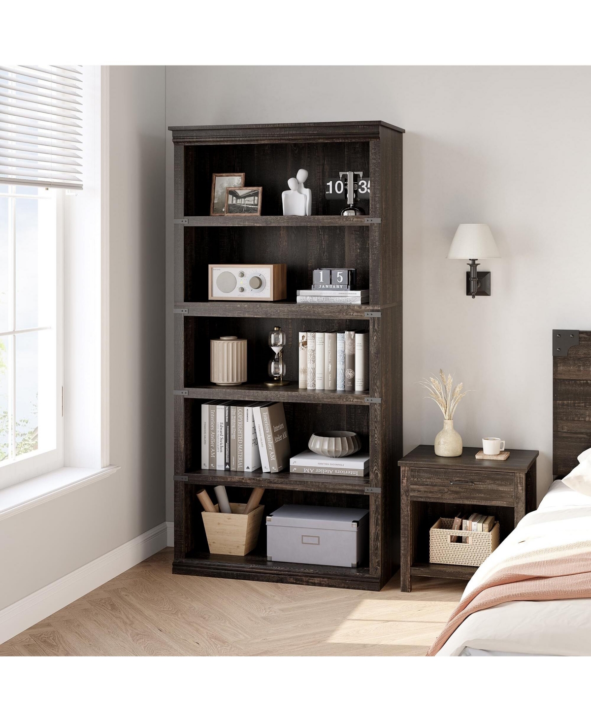 gaomon Farmhouse Book Shelf with Storage