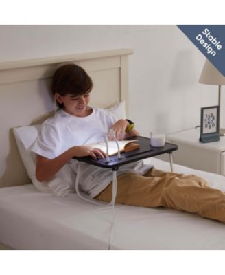 Foldable & Lightweight Lap Desk with USB Ports - Ideal for Working, Reading, or Eating - Small