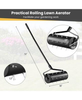 18 Inch Manual Lawn Aerator with Detachable Handle