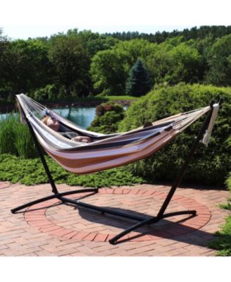 Large Double Brazilian Hammock with Stand and Carrying Case - 400 lb Weight Capacity