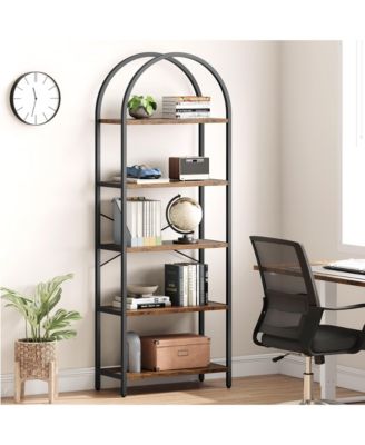 Bookshelf Tall Bookcase Arched Standing Bookshelves