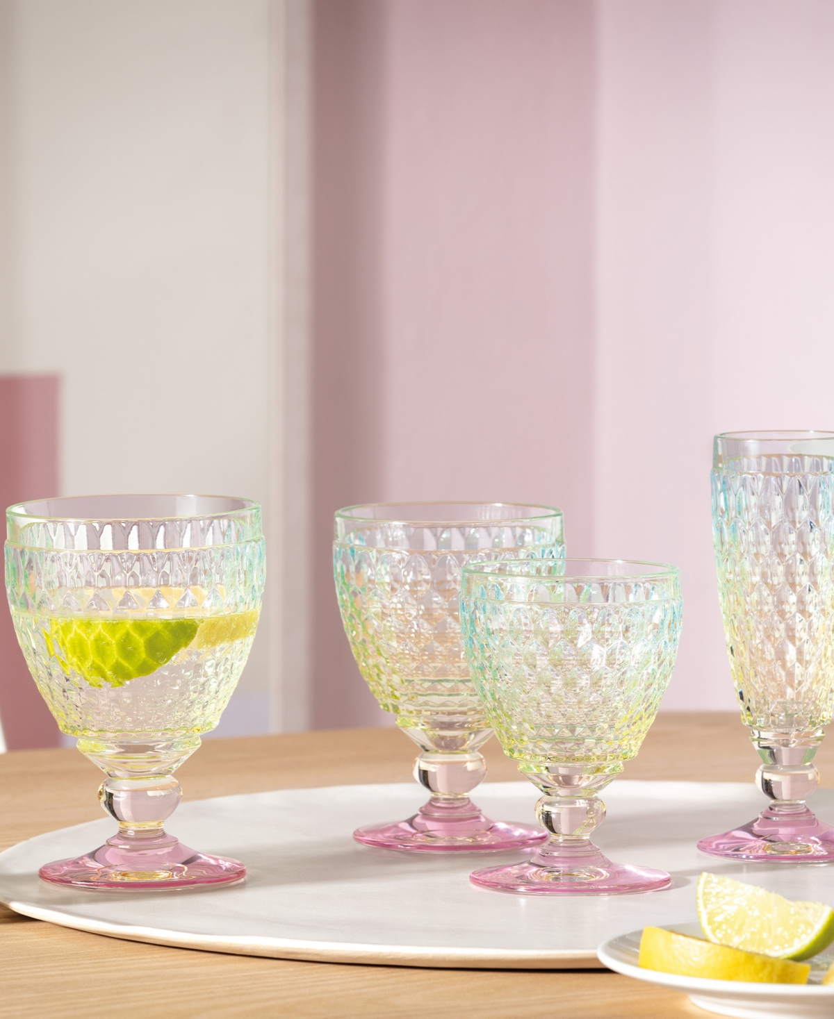 Villeroy & Boch Boston Pearl Crystal Double Old Fashioned Glasses, Set Of 4
