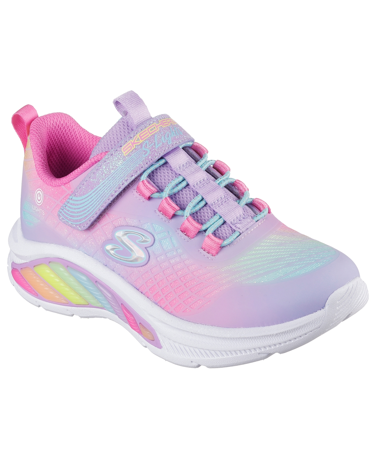 Skechers Little Girls' S-lights: Rainbow Cruisers In Lavender